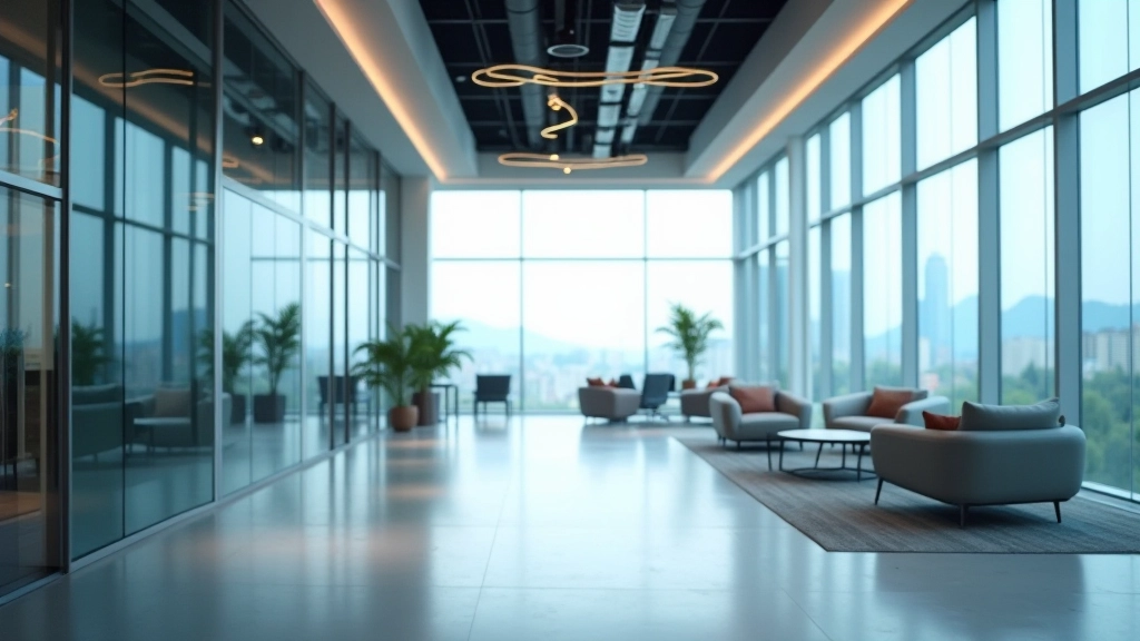 Современное офисное пространство в Астане с стеклянными стенами и современным интерьером